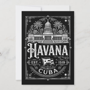 Vintage Havanna Kuba Kubanisches Reiseerbe Karte