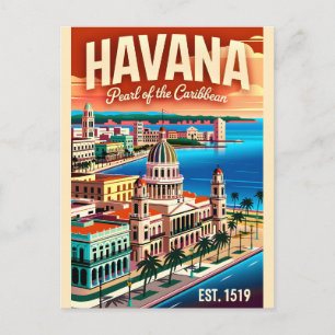 Vintage Havanna Kuba Perle der Karibik Retro Postkarte