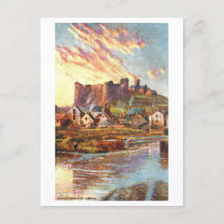 Vintage Haverfordwest Castle in Wales Postkarte