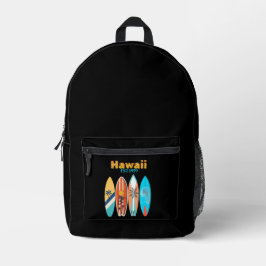Vintage Hawaii Est. 1959 Retro-Surfboards Bedruckter Rucksack