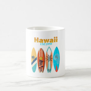 Vintage Hawaii Est. 1959 Retro-Surfboards Kaffeetasse