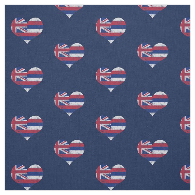 Vintage Hawaii-Flaggen-Herzen Stoff (Muster)