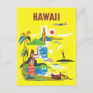 Vintage Hawaii-Insel Retro-Reise Postkarte