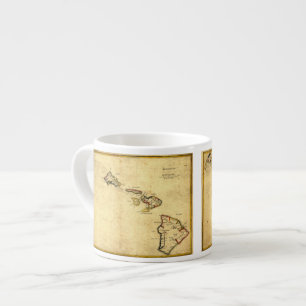 Vintage-Hawaii-Karte von 1837 - Hawaiianische Ins Espressotasse