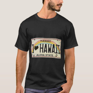 Vintage Hawaii License Plate I Love Hawaii T-Shirt