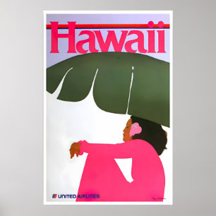 Vintage-Hawaii-Plakat Reise Kunst Hawaiian Retro Poster