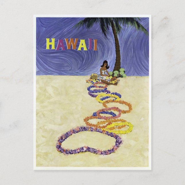 Vintage Hawaii-Reise Postkarte (Vorderseite)