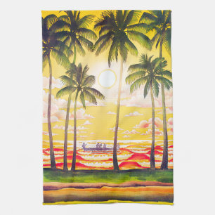 Vintage Hawaii-Reiseposter Geschirrtuch