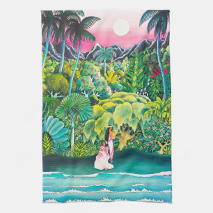 Vintage Hawaii-Reiseposter Geschirrtuch