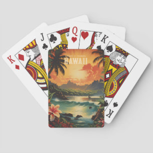 Vintage Hawaii Strand Reise Kunst Spielkarten