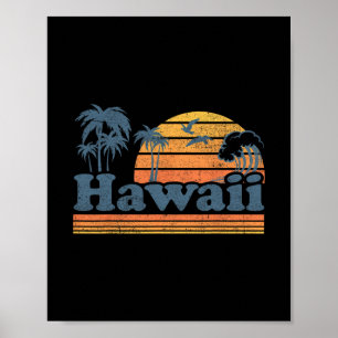 Vintage Hawaii Strand Sommer Surfen Hawaiian Surf Poster