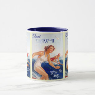 Vintage Hawaii: Surfen Strand Ozean Reise  Tasse