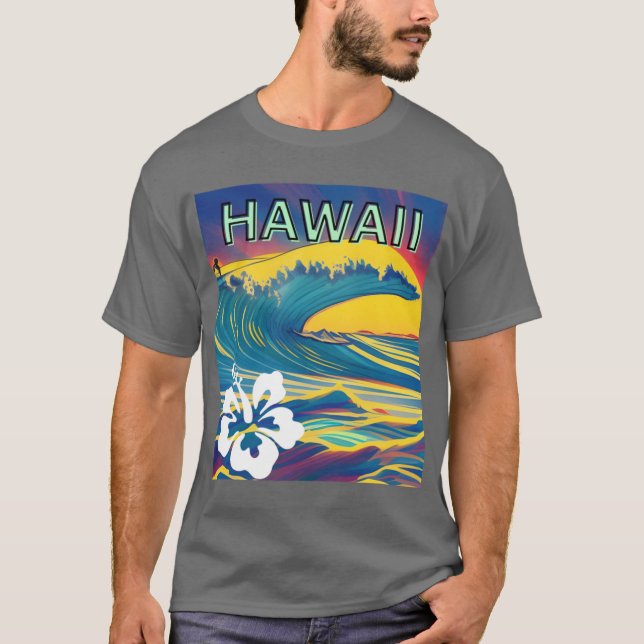 VINTAGE HAWAII SURFING LABEL 5 T-Shirt (Vorderseite)