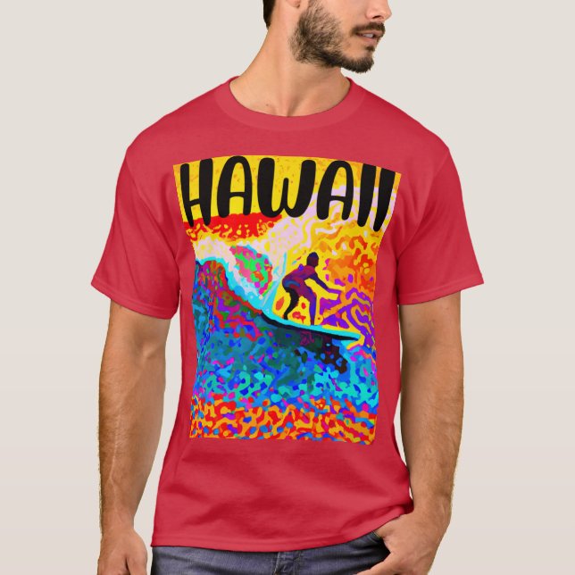 VINTAGE HAWAII SURFING LABEL 7 T-Shirt (Vorderseite)