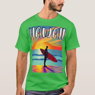 VINTAGE HAWAII SURFING LABEL Übergröße 1 T-Shirt