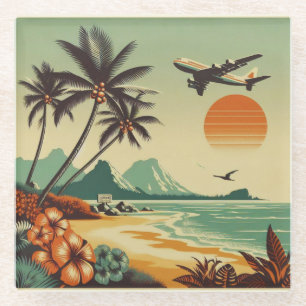 Vintage Hawaii/Tropisch Glasuntersetzer