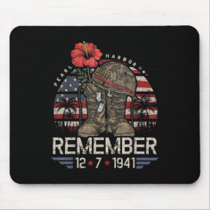 Vintage Hawaii Usa Flag T-Shirt, Pearl Harbor Mousepad