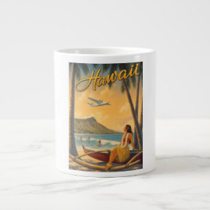 Vintage Hawaiian Hula Mädchen Aloha Flucht Paradie Jumbo-Tasse