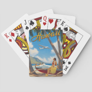 Vintage Hawaiian Hula Mädchen Aloha Flucht Paradie Spielkarten