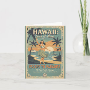 Vintage Hawaiian Land of Aloha - Flucht ins Paradi Feiertagskarte