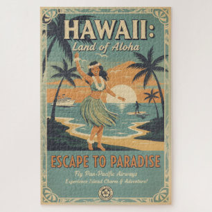 Vintage Hawaiian Land of Aloha - Flucht ins Paradi Puzzle