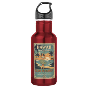 Vintage Hawaiian Land of Aloha Flucht ins Paradies Edelstahlflasche