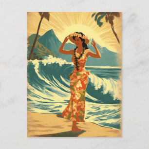 Vintage-Hawaiian-Reise Honolulu Mid-Pacific Feiertagspostkarte