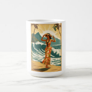 Vintage Hawaiian Reise Honolulu Mid-Pacific Kaffeetasse