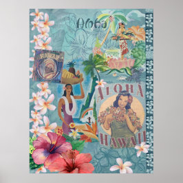 Vintage Hawaiian Scrapbook Page: Aloha Poster