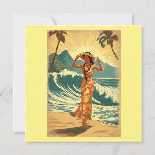 Vintage Hawaiian Travel Honolulu Mittelpazifik Karte