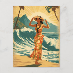 Vintage Hawaiian Travel Honolulu Mittelpazifik Postkarte
