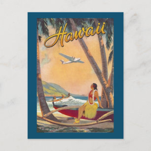 Vintage Hawaiianische Inseln Reisen Aloha Pazifik Postkarte
