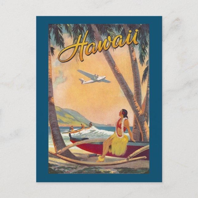 Vintage Hawaiianische Inseln Reisen Aloha Pazifik Postkarte (Vorderseite)