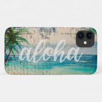 Vintage Hawaiianische Palmen Postkarte