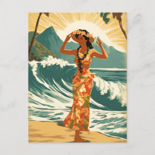 Vintage hawaiianische Reise Honolulu Mid-Pacific Postkarte