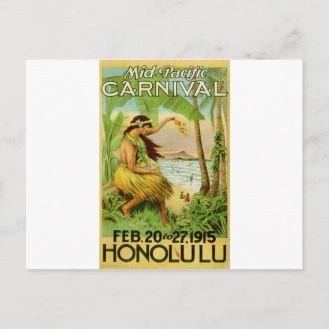 Vintage hawaiianische Reise Postkarte (Vorderseite)