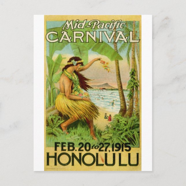 Vintage hawaiianische Reise Postkarte (Vorderseite)