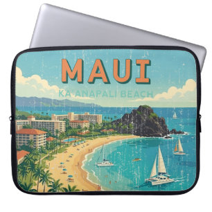 Vintage hawaiianische Reiseplakate - Maui Wetsuit Laptopschutzhülle