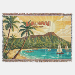 Vintage hawaiianische Reiseposter - Oahu Decke