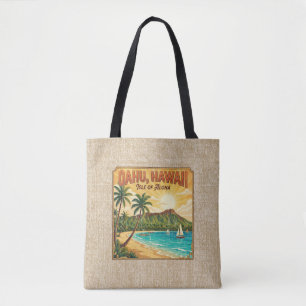 Vintage hawaiianische Reiseposter - Oahu reversibe