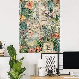 Vintage hawaiianische Scrapbook Seite 5 Poster