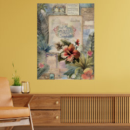 Vintage hawaiianische Scrapbook Seite 9 Poster