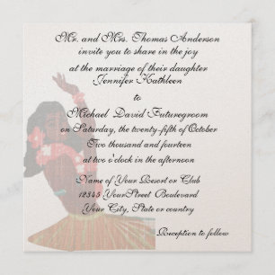 Vintage Hawaiianische Tropische Hochzeit und Empfa Einladung