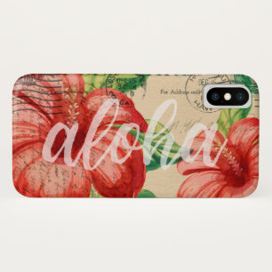 Vintage hawaiische Hibiskus-Postkarte Case-Mate iPhone Hülle