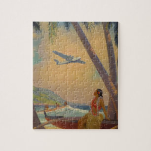 Vintage hawaiische Reise - Hawaii-Mädchen-Tänzer Puzzle