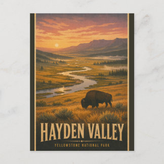 Vintage Hayden Valley Yellowstone-Nationalpark Postkarte