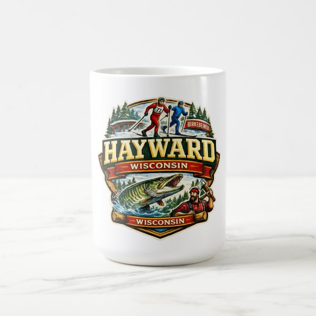Vintage Hayward Wisconsin Birkebeiner Skiing Kaffeetasse (Mittel)