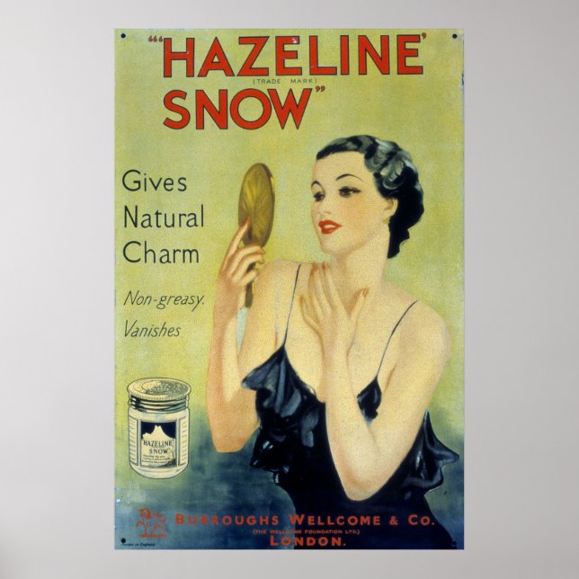 Vintage Hazeline Snow Makeup Lotion Poster (Vorne)