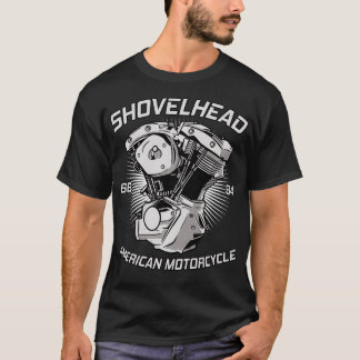 Vintage HD Motorrad VTwin ShovelHead Motor Zeichnu T-Shirt