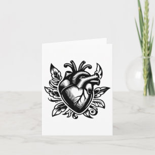 Vintage Heart Old-School-Liebe-Tattoo-Stil Valenti Karte